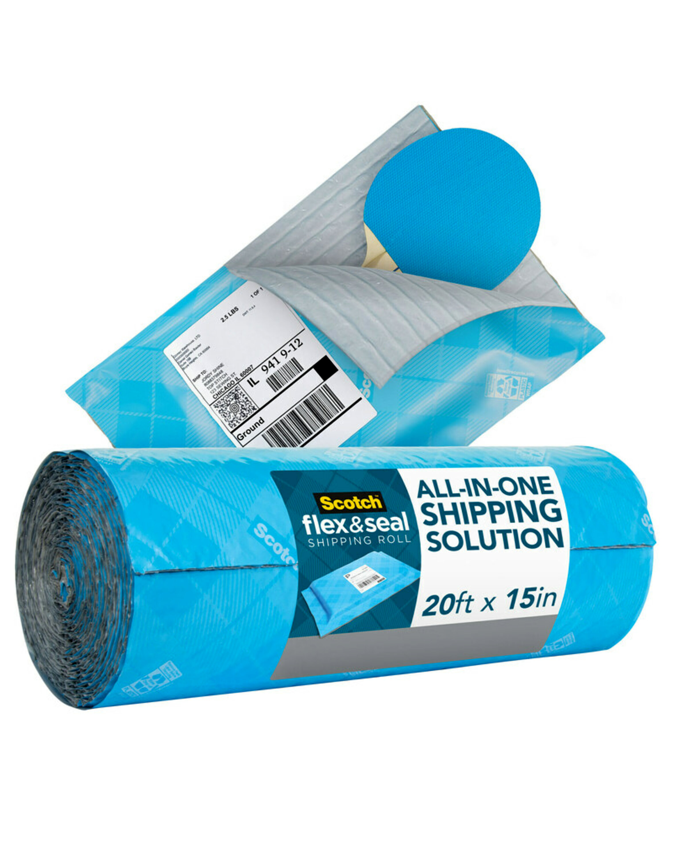 Scotch Flex & Seal Shipping Roll, 15 in x 20 ft, Simple Packaging
