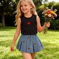 thumbnail image 6 of FSYBOA Girls Outfit Sets, Summer 2 Piece Fashion Casual Kids Tops and Skirts Set Black Size 5-6T, 6 of 9