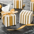 thumbnail image 3 of 50 cajas de regalo para regalos de boda, cumpleaños, fiestas, graduaciones (cinta dorada con rayas blancas de 5,5 cm), 3 of 5