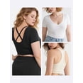 thumbnail image 6 of YANDW Women's Front Closure Sheer Mesh Bra Racerback See Through Unlined Plus Size Bralette Underwire, Black 34D, 6 of 7