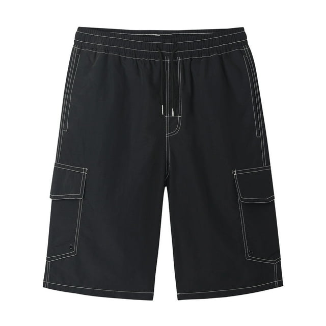 ohmzyzo Mens Swim Trunks Quick Dry Summer Beach Board Shorts Elastic Waist Drawstring Cargo Sweatshorts with Pockets