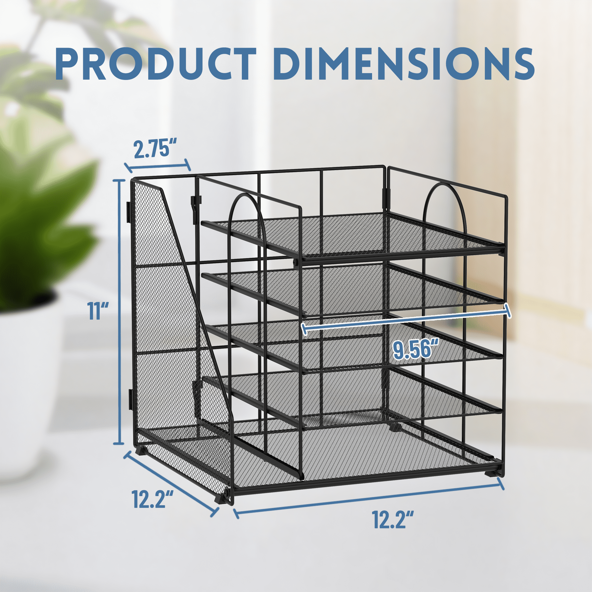 INTIGE 5-Tier Desk Organizer with File Holder, Paper Organizer with Letter Tray