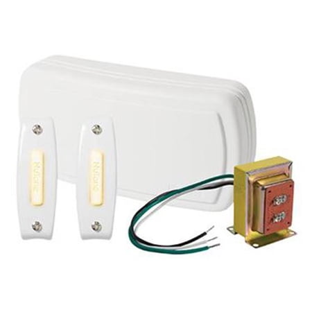 Nutone Door Chime with 2 Lighted Rectangular Pushbuttons