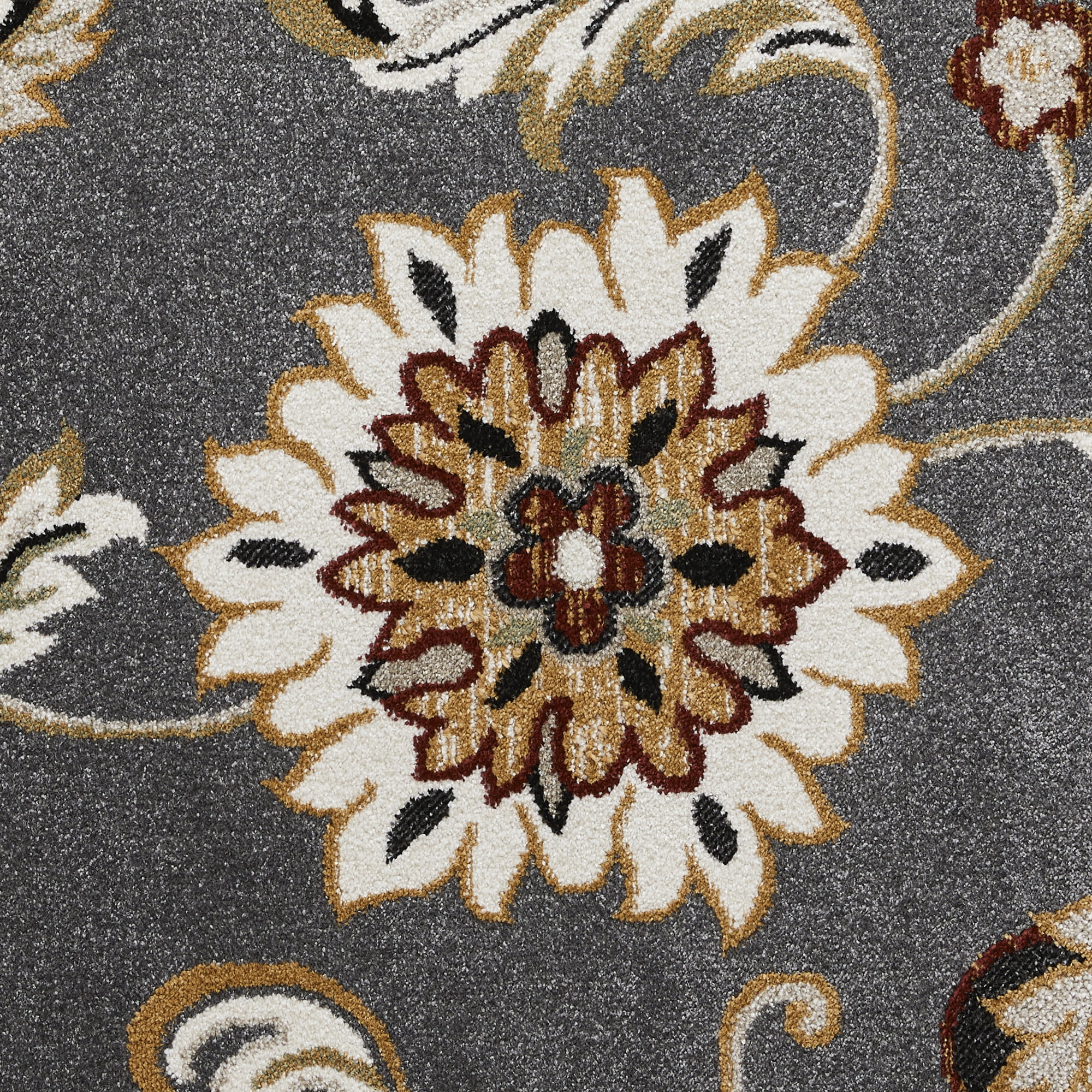 Loomaknoti Ohanzah Ostorn 5' x 7' Gray Floral Indoor Area Rug