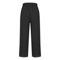 thumbnail image 5 of UYISJ Pants for Women Summer Spring Trendy Elastic Waist Pants Straight Leg Slack Casual Solid Color Lightweight Trousers with Pockets XXL, 5 of 5