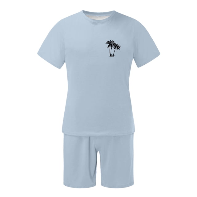 Playeras De Compresión, Traje De Moda Para Hombre, Camiseta De Manga Corta Con Estampado De Coco De Verano, Pantalones Cortos, Transpirables, Relajantes, Para Vacaciones, Uso Diario