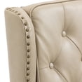 thumbnail image 4 of Button Tufted Wing Back Accent Chair PU Leather Thick Upholstered Armchair with Rivet Trim and Rubber Wood Legs, Single Sofa Chair Reading Chair for Living Room Bedroom Office, Camel PU, 4 of 7