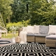 thumbnail image 4 of Safavieh Courtyard Amelia Geometric Indoor/Outdoor Area Rug, Black/Beige, 5'3" x 5'3" Square, 4 of 15