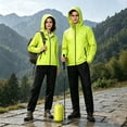 thumbnail image 2 of Shrysg Men's Women's Lightweight Waterproof Rain Suit Hooded Jacket and Pants Set Casual Outdoor Hiking Gear Green, 2 of 9
