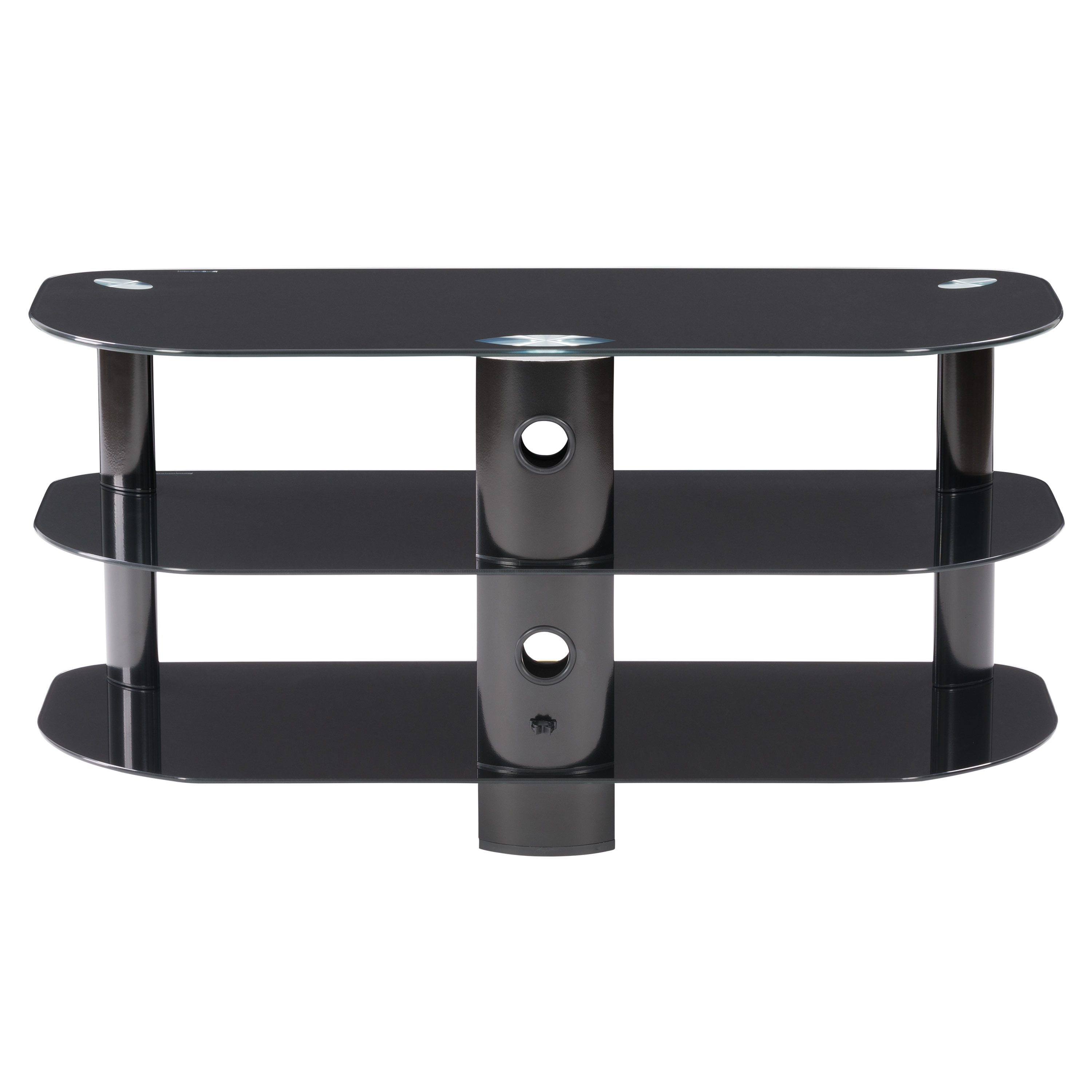 CorLiving Laguna 48 Black Glass Metal TV Stand Sturdy Wide Entertainment Furniture for Living Room Walmart