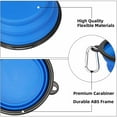 thumbnail image 5 of Collapsible Dog Bowls 2 Pack, Silicone Feeding Watering Bowls with Carabiners for Dogs Cats, Portable Water Feeder Food Bowl for Walking Traveling Home Use, 1000ml, Black + Blue, 5 of 8