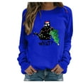 thumbnail image 1 of Noël Femmes Pull Col Rond Hiver Cardigan Mi Longueur Veste Graphique Imprimé Sweatshirt de Mode à Manches Longues Fermeture Blouse Hoodie Soft Outwear, 1 of 5