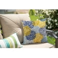 thumbnail image 3 of Throw Pillow Cover Farmhouse Decorative Cotton Linen Pillow Cover Green Spring Flower Blue Yellow and Navy Chrysanthemum Brown Square Cushion Covers Sofa Bed Décor 18X18 inch, 3 of 5