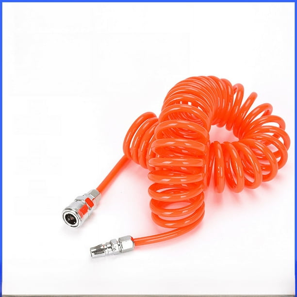 Tubo de aire con resorte de PU, compresor de aire neumático de 8 x 5 pulgadas, bomba de aire, manguera telescópica de alta presión, conducto de aire en espiral de 12 x 8/10 x 6,5 pulgadas
