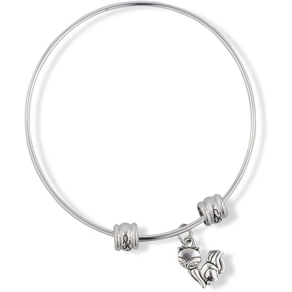 Cat with Squinty Eyes Fancy Charm Bangle