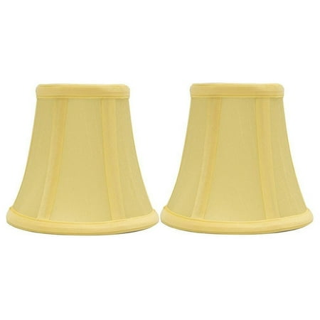 Yellow Silk Pocket Squares - Urbanest Yellow Silk Bell Chandelier Lamp Shade, 3x5x4.5