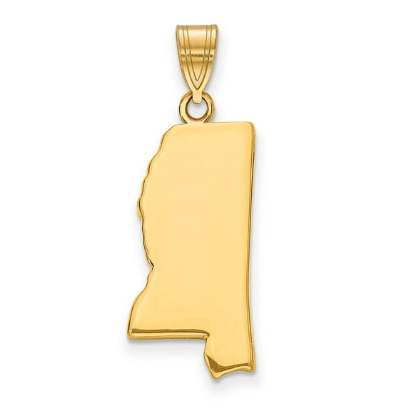 14k Yellow Gold 14KY Mississippi State Pendant Charm