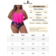 thumbnail image 6 of Agnes Orinda Plus Size Bikini Swimsuit for  Women Floral Print High Waist Ruched 2 Piece Bathing Suit Set, 6 of 6