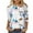Blue, variant on Plus Size Womens Clothes Women's Casual 3/4 Sleeve Printed Round Neck Blouses Buttoned Basic Tunic T-Shirts Tops White