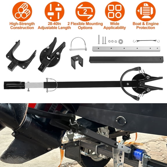 Imountek 28-40in Adjustable Boat Transom Saver, Absorbing Boat Motor Support, Transom Protector for Outboard Motor Shock, (Fits Engines Under 100HP)