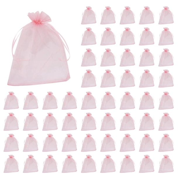 Bolsas de Organza Grandes de 400 Piezas Rosa Rubor, Bolsas de Regalo de de 17 X 23 cm Bolsas de JoyeríA con Cordón para Bodas de Navidad