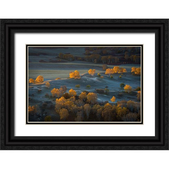 Mei, C. 24x17 Black Ornate Wood Framed with Double Matting Museum Art Print Titled - Prairie light