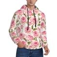 thumbnail image 2 of Uemuo Rose Flowers Pattern Men's Hoodie - Casual Pullover Hoodie with Kangaroo Pocket, Stylish Hooded Sweatshirt for Everyday Wear-4X-Large, 2 of 7