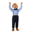 thumbnail image 2 of Boys Suits Formal Long Sleeve Shirt Suspenders Pants Casual Birthday Party Attire Comfortable 2 Piece Outfits 2-3 Y, 2 of 9