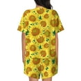 thumbnail image 6 of Balery Floral Sunflowers Pattern Womens Pajama Sets 2 Piece Soft Short Sleeve Top and Shorts Sleepwear Round Neck Pjs Lounge Set with Pockets-X-Large, 6 of 7