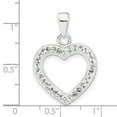 thumbnail image 2 of 925 Sterling Silver Solid Polished Crystal Love Heart Pendant Necklace 29.25x20.25mm Wide Pendant for Women, 2 of 2