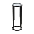 thumbnail image 6 of Kate and Laurel Ravalli Modern Drink Table, 9 x 9 x 20, Black and Clear Glass, Unique Round Tempered Glass Accent Pedestal Table for Use as Indoor Plant Stand, 6 of 10