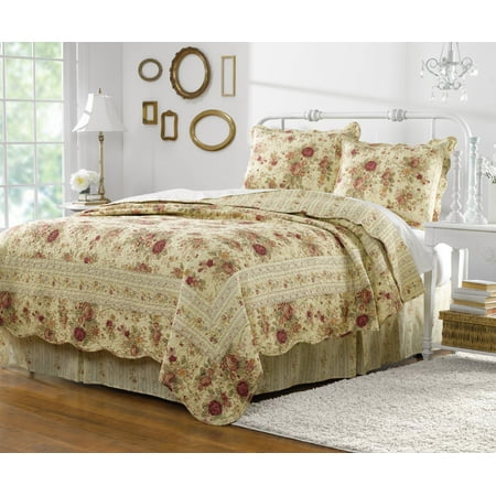 Greenland Home Fashions Ensemble de Courtepointe Rose Antique 100 % Coton