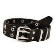 thumbnail image 6 of Double Grommet Belt for Women Men PU Leather Double Prong Buckle Vintage Punk Jeans Belts Black, 6 of 8