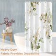 thumbnail image 6 of Floral Stall Shower Curtain, Green Leaves White Flower Small Dorm Bathroom Curtain, Elegantly Bloom Lush Blossom Plant Narrow Shower Curtain for Bathroom Set with 6 Hooks, White 36Wx72L, 6 of 6
