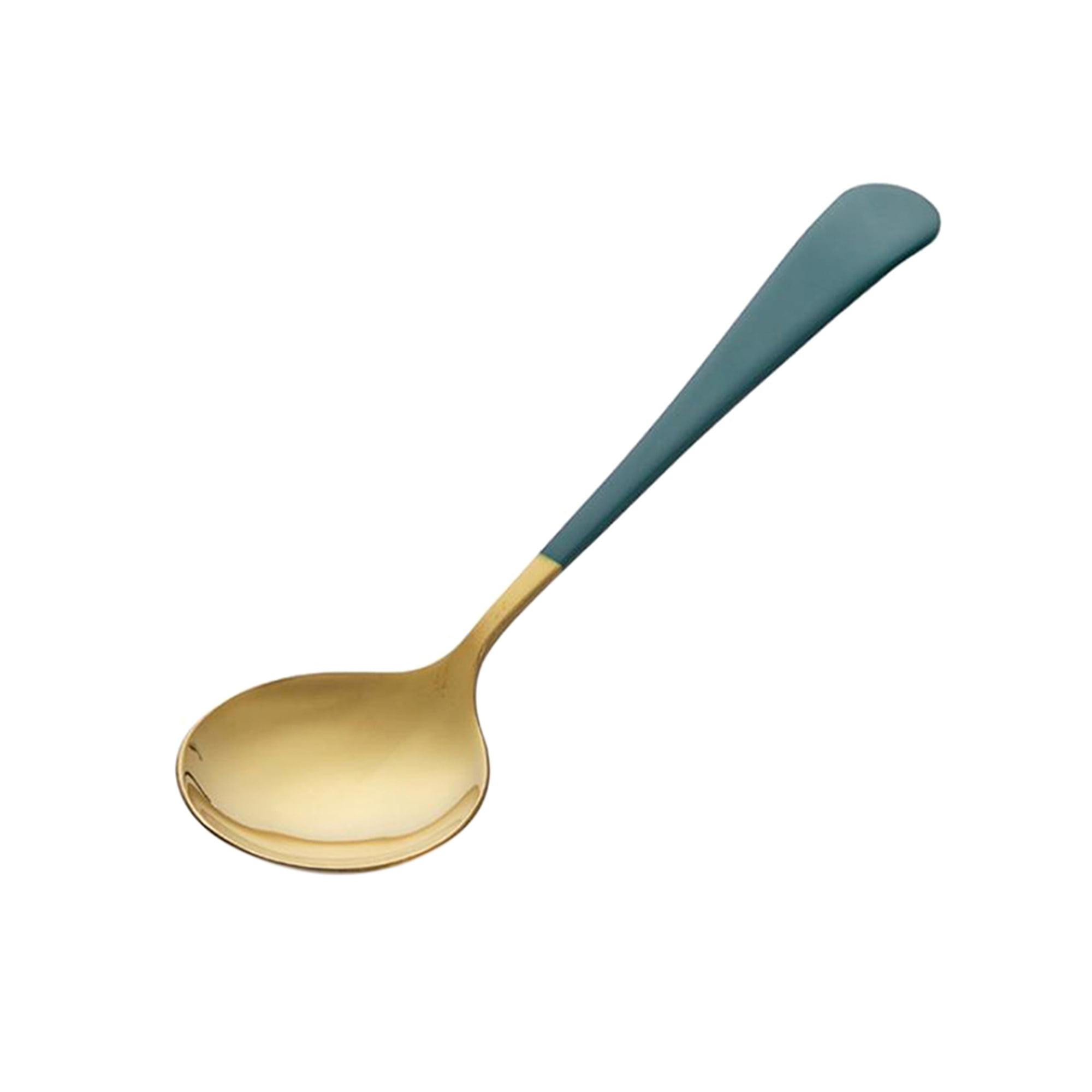 Pudcoco Soup Spoons Stainless Steel Large Round Dinner Spoon Table