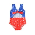 thumbnail image 2 of Franhais Kid Girl Independent Day Cartoon Star Print Summer Beach Bodysuit Swimsuit, 2 of 9