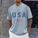thumbnail image 1 of Tops para hombre, blusas y camisas de cuello redondo y manga corta para hombre, blusas casuales de moda con cuello redondo y estampado para hombre, blusas de poliéster para hombre., 1 of 5