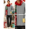 thumbnail image 4 of Unique Bargains Men's Striped T-Shirt Crew Neck Long Sleeves Pullover Tee Tops 2XL Black White, 4 of 6