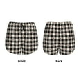 thumbnail image 3 of Balery Black Plaid Heart Pattern Women's Running Shorts with Liner 2 Pockets Elastic Workout Athletic Gym Yoga Shorts-Large, 3 of 7