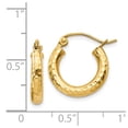 thumbnail image 2 of 14k Yellow Gold Sparkle-Cut 3mm Round Hoop Earrings - 1.1 Grams - Measures 16x16mm, 2 of 4