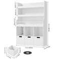 thumbnail image 6 of Homfa 55.5” H Kids Bookshelf with 2-Tier Book Shelves, Children Toy Organizer with 3 Cubes and Removable Drawers, White, 6 of 8