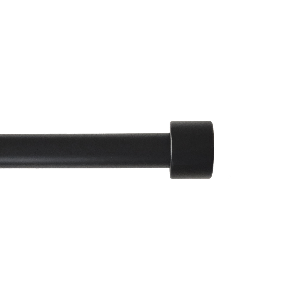Mainstays End Cap Adjustable Single Curtain Rod, Black