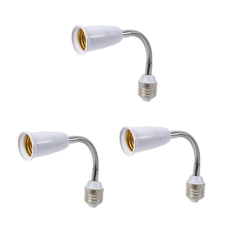 

3X LED Light Bulb Lamp Holder Converters Adapter Flexible E27 to E27 20cm Length Flexible Extend Socket Base Type