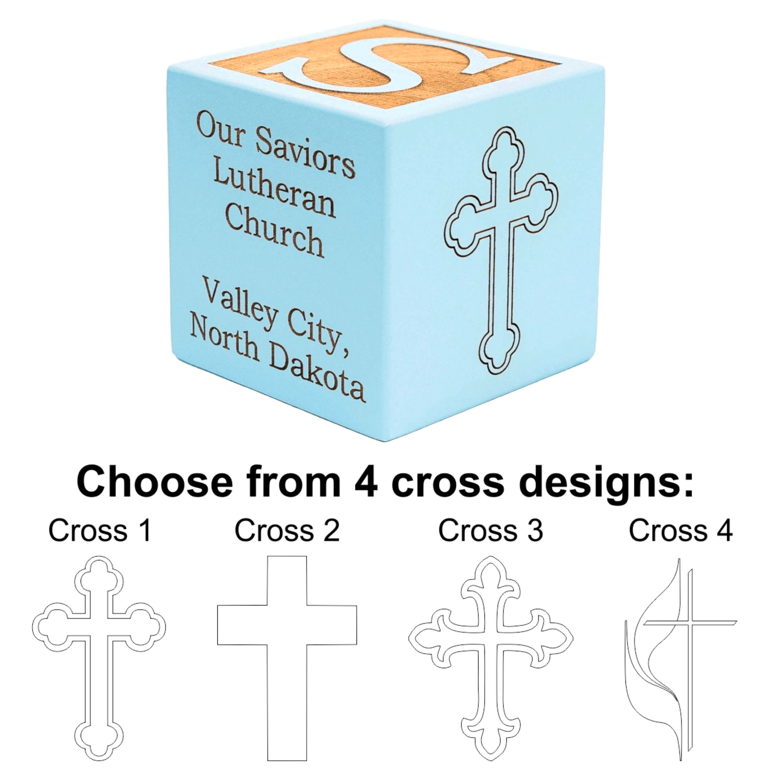 Palmetto Wood Shop Personalized Baby Baptism, Dedication, Christening Gift, Solid Wood Block