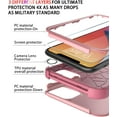 thumbnail image 6 of Diverbox for iPhone 11 Case [Shockproof] [Dropproof] [Tempered Glass Screen Protector + Camera Lens Protector],Heavy Duty Protection Phone Case Cover for Apple iPhone 11 (Pink), 6 of 8