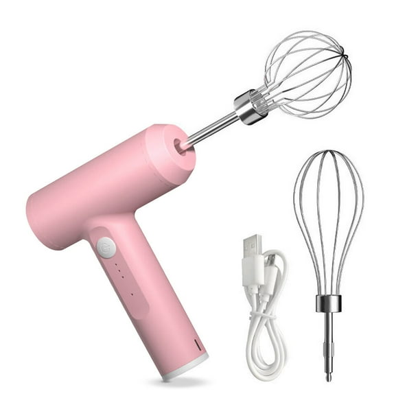 Batidora de mano portátil Yuarrent 20W 5 Velocidades Mezclador de alimentos eléctrico rosa