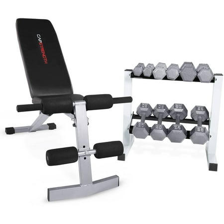 CAP Strength FID Bench with 150 lb Dumbbell Set