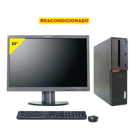PC Lenovo THINKCENTRE M900 SFF, Intel Core I5 -6a, 16GB RAM, 500GB HDD, WIFI, MONITOR 22"- REACONDICIONADO