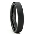 thumbnail image 1 of Men Women Basic Black Tungsten Wedding Ring 4mm Matte Finish pipe-cut Comfort Fit 9, 1 of 4