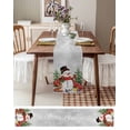 thumbnail image 3 of Grey Snowman Christmas Burlap-Cotton Table Runner 60 Inches Long,Tree Elk Xmas Snowflake Farmhouse Table Runners,Outdoor Dining Tablecloths Decor for Baby Shower Party Wedding 13x60, 3 of 9